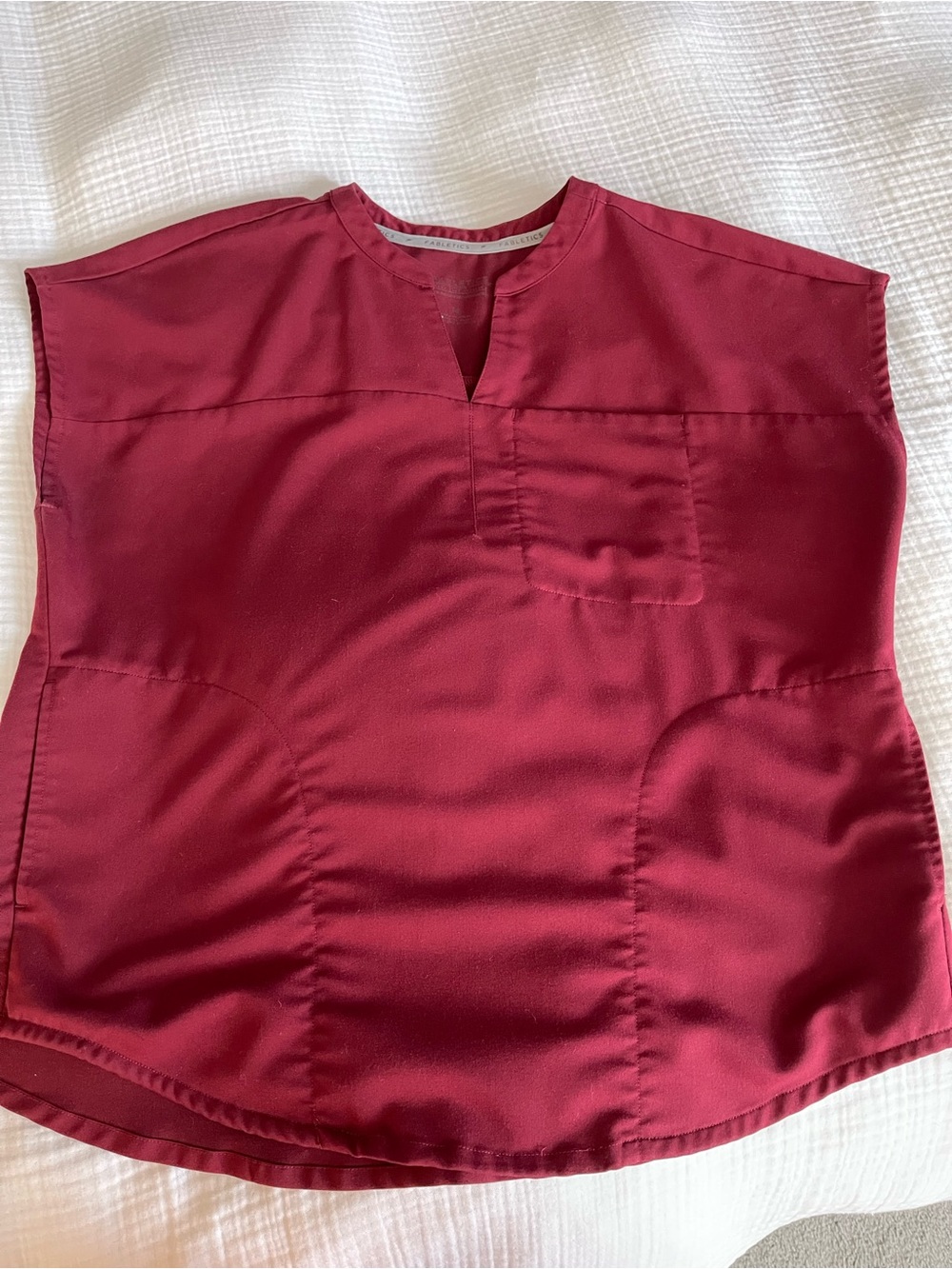 Fabletics Split-Neck Cap Sleeve Top in Wine